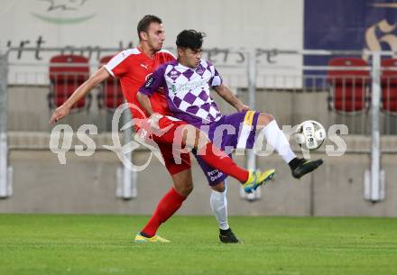 Fussball. Regionallliga. Austria Klagenfurt gegen ATSV Stadl-Paura. Burak Yilmaz,  (Austria Klagenfurt), Hristo Krachanov (Stadl-Paura).  Klagenfurt, 30.9.2016.
Foto: Kuess
---
pressefotos, pressefotografie, kuess, qs, qspictures, sport, bild, bilder, bilddatenbank
