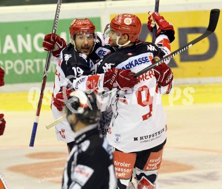 EBEL. Eishockey Bundesliga.  KAC gegen HC TWK Innsbruck. Torjubel(Innsbruck). Klagenfurt, am 2.10.2016.
Foto: Kuess 
---
pressefotos, pressefotografie, kuess, qs, qspictures, sport, bild, bilder, bilddatenbank