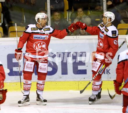 EBEL. Eishockey Bundesliga.  KAC gegen HC TWK Innsbruck. Torjubel Jamie Lundmark (KAC). Klagenfurt, am 2.10.2016.
Foto: Kuess 
---
pressefotos, pressefotografie, kuess, qs, qspictures, sport, bild, bilder, bilddatenbank