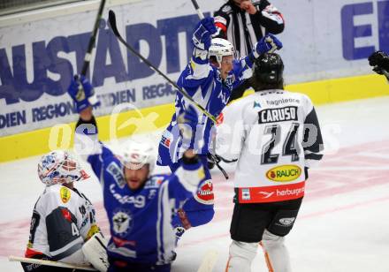 EBEL. Eishockey Bundesliga.  VSV gegen Dornbirner Eishockey Club. Torjubel Corey Locke (VSV). Villach, am 2.10.2016.
Foto: Kuess 
---
pressefotos, pressefotografie, kuess, qs, qspictures, sport, bild, bilder, bilddatenbank