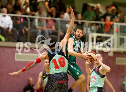 Basketball 2. Bundesliga. GD 1. Runde. Villach Raiders gegen KOS Celovec.  Marko Kolaric,  (Villach), Christian Erschen (KOS). Villach, am 9.10.2016.
Foto: Kuess
---
pressefotos, pressefotografie, kuess, qs, qspictures, sport, bild, bilder, bilddatenbank