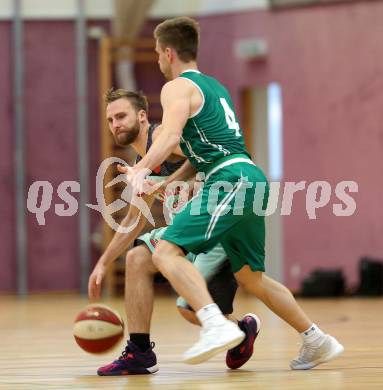 Basketball 2. Bundesliga. GD 1. Runde. Villach Raiders gegen KOS Celovec.  Sebastian HUber, (Villach),  Ziga Erculj  (KOS). Villach, am 9.10.2016.
Foto: Kuess
---
pressefotos, pressefotografie, kuess, qs, qspictures, sport, bild, bilder, bilddatenbank