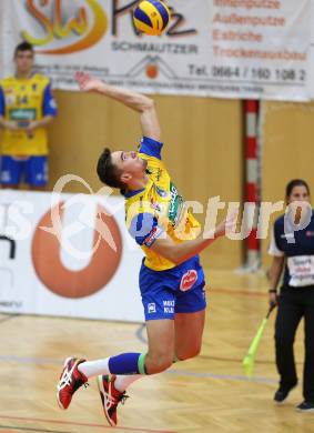Volleyball MEVZA. SK Posojilnica Aich/Dob gegen Calcit Volleyball Kamnik. Peter Mlynarcik (Aich/Dob). Bleiburg, am 13.10.2016.
Foto: Kuess

---
pressefotos, pressefotografie, kuess, qs, qspictures, sport, bild, bilder, bilddatenbank