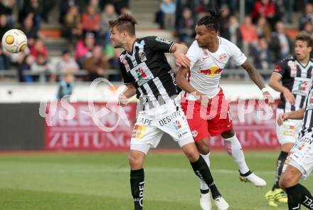 Fussball Bundesliga. RZ Pellets WAC gegen  FC Red Bull Salzburg. Philipp Prosenik,  (WAC), Valentino Lazaro (Salzburg). Wolfsberg, am 15.10.2016.
Foto: Kuess
---
pressefotos, pressefotografie, kuess, qs, qspictures, sport, bild, bilder, bilddatenbank
