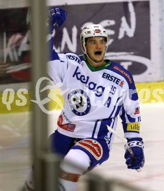 EBEL. Eishockey Bundesliga. KAC gegen VSV. Torjubel Stefan Bacher (VSV). Klagenfurt, am 16.10.2016.
Foto: Kuess

---
pressefotos, pressefotografie, kuess, qs, qspictures, sport, bild, bilder, bilddatenbank
