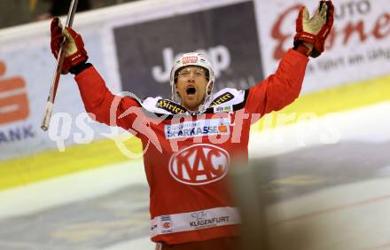 EBEL. Eishockey Bundesliga. KAC gegen VSV. Torjubel Jamie Lundmark (KAC). Klagenfurt, am 16.10.2016.
Foto: Kuess

---
pressefotos, pressefotografie, kuess, qs, qspictures, sport, bild, bilder, bilddatenbank