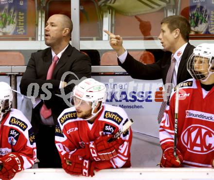Eishockey AHL. Sky Alps Hockey League. KAC gegen Jesenice. Trainer Ryan Foster Foster, Kirk Furey (KAC). Klagenfurt, am 18.10.2016.
Foto: Kuess

---
pressefotos, pressefotografie, kuess, qs, qspictures, sport, bild, bilder, bilddatenbank