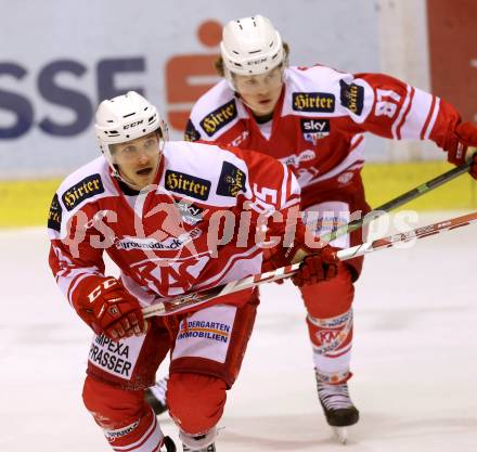 Eishockey AHL. Sky Alps Hockey League. KAC gegen Jesenice. Rene Krumpl, Valentin Hammerle (KAC). Klagenfurt, am 18.10.2016.
Foto: Kuess

---
pressefotos, pressefotografie, kuess, qs, qspictures, sport, bild, bilder, bilddatenbank