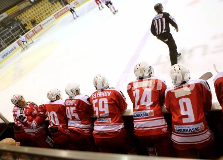 Eishockey AHL. Sky Alps Hockey League. KAC gegen Jesenice. Spielerbank (KAC). Klagenfurt, am 18.10.2016.
Foto: Kuess

---
pressefotos, pressefotografie, kuess, qs, qspictures, sport, bild, bilder, bilddatenbank