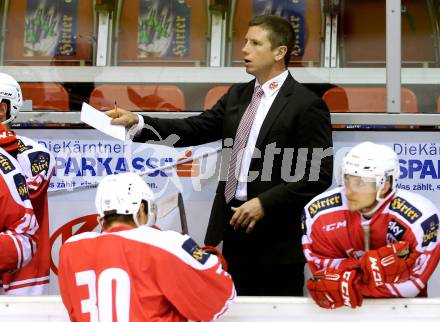 Eishockey AHL. Sky Alps Hockey League. KAC gegen Jesenice. Trainer Kirk Furey (KAC). Klagenfurt, am 18.10.2016.
Foto: Kuess

---
pressefotos, pressefotografie, kuess, qs, qspictures, sport, bild, bilder, bilddatenbank
