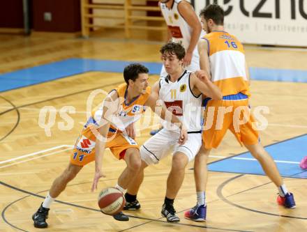 Basketball 2. Bundesliga. GD 3. Runde Woerthersee Piraten gegen BBU Salzburg. Andi Nuck,  (Piraten), Dusan Oluic, Lorenz Rattey (Salzburg). Klagenfurt, am 22.10.2016.
Foto: Kuess
---
pressefotos, pressefotografie, kuess, qs, qspictures, sport, bild, bilder, bilddatenbank