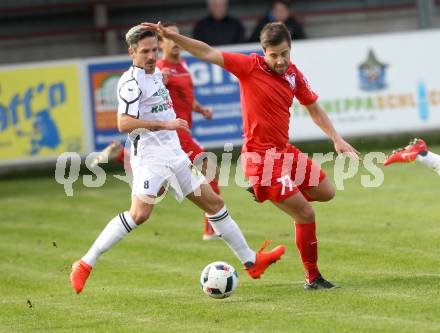 Fussball. Kaerntner Liga. Ferlach Atus gegen Voelkermarkt. Abian Jose Serrano Davila (Ferlach), Thomas Riedl (Voelkermarkt). Ferlach, 22.10.2016.
Foto: Kuess
---
pressefotos, pressefotografie, kuess, qs, qspictures, sport, bild, bilder, bilddatenbank