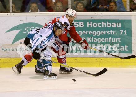EBEL. Eishockey Bundesliga. KAC gegen EHC Liwest Black Wings Linz. Matthew Neal,  (KAC), Robert Lukas (Linz). Klagenfurt, am 23.10.2016.
Foto: Kuess

---
pressefotos, pressefotografie, kuess, qs, qspictures, sport, bild, bilder, bilddatenbank