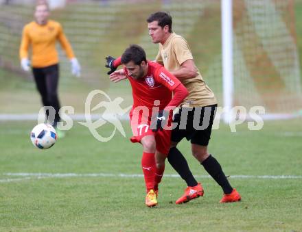 Fussball. Kaerntner Liga. Atus Ferlach gegen Koettmannsdorf. Abian Jose Serrano Davila (Ferlach), Christoph Pibal (Koettmannsdorf). Ferlach, 5.11.2016.
Foto: Kuess
---
pressefotos, pressefotografie, kuess, qs, qspictures, sport, bild, bilder, bilddatenbank
