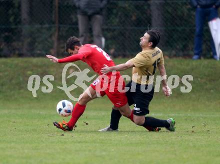 Fussball. Kaerntner Liga. Atus Ferlach gegen Koettmannsdorf. Martin Sustersic (Ferlach), Christian Sablatnig (Koettmannsdorf). Ferlach, 5.11.2016.
Foto: Kuess
---
pressefotos, pressefotografie, kuess, qs, qspictures, sport, bild, bilder, bilddatenbank