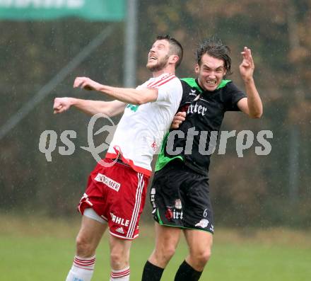 Fussball Unterliga Ost. St. Michael/Bleiburg gegen Kraig. Rok Rozeniicnik Korosec,  (St. Michael), Moritz Johannes Kirbach (Kraig). St. Michael ob Bleiburg, am 6.11.2016.
Foto: Kuess
---
pressefotos, pressefotografie, kuess, qs, qspictures, sport, bild, bilder, bilddatenbank