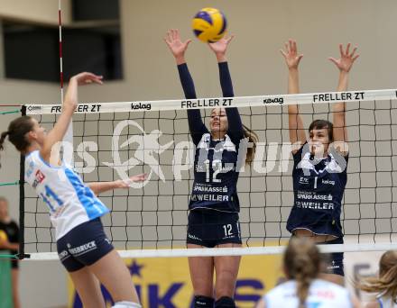 Volleyball. AVL 1. Bundesliga. ATSC KELAG Wildcats. Aichholzer Lucia, Rajic Tatjana (Wildcats). Klagenfurt, 5.11.2015.
Foto: Kuess

---
pressefotos, pressefotografie, kuess, qs, qspictures, sport, bild, bilder, bilddatenbank