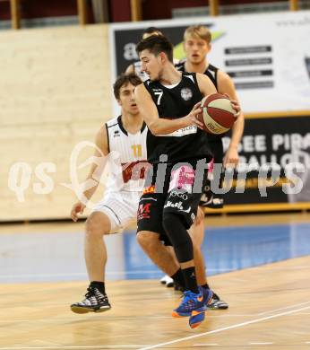 Basketball 2. Bundesliga. GD 5. Runde. Woerthersee Piraten gegen Mattersburg Rocks. Andreas Nuck (Woerthersee Piraten), Bence Czukor (Mattersburg). Klagenfurt, am 5.11.2016.
Foto: Kuess
---
pressefotos, pressefotografie, kuess, qs, qspictures, sport, bild, bilder, bilddatenbank