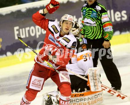 EBEL. Eishockey Bundesliga. KAC gegen 	Moser Medical Graz99ers. Torjubel Patrick Harand (KAC). Klagenfurt, am 11.11.2016.
Foto: Kuess

---
pressefotos, pressefotografie, kuess, qs, qspictures, sport, bild, bilder, bilddatenbank