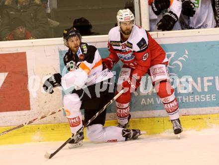 EBEL. Eishockey Bundesliga. KAC gegen 	Moser Medical Graz99ers. Martin Schumnig,  (KAC), Markus Pirmann (Graz). Klagenfurt, am 11.11.2016.
Foto: Kuess

---
pressefotos, pressefotografie, kuess, qs, qspictures, sport, bild, bilder, bilddatenbank