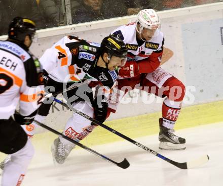 EBEL. Eishockey Bundesliga. KAC gegen 	Moser Medical Graz99ers. Jamie Lundmark,  (KAC), Brandon Nash (Graz). Klagenfurt, am 11.11.2016.
Foto: Kuess

---
pressefotos, pressefotografie, kuess, qs, qspictures, sport, bild, bilder, bilddatenbank