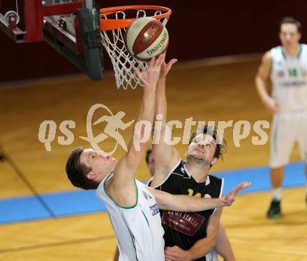Basketball 2. Bundesliga. GD 6. Runde. KOS Celovec gegen Woerthersee Piraten. Andi Smrtnik, (KOS Celovec), Andreas Napokoj (Woerthersee Piraten). Klagenfurt, am 12.11.2016.
Foto: Kuess
---
pressefotos, pressefotografie, kuess, qs, qspictures, sport, bild, bilder, bilddatenbank
