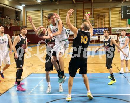 Basketball 2. Bundesliga. GD 6. Runde. KOS Celovec gegen Woerthersee Piraten. Christian Erschen,  (KOS Celovec), Joachim Buggelsheim (Woerthersee Piraten). Klagenfurt, am 12.11.2016.
Foto: Kuess
---
pressefotos, pressefotografie, kuess, qs, qspictures, sport, bild, bilder, bilddatenbank