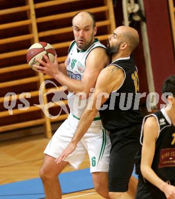 Basketball 2. Bundesliga. GD 6. Runde. KOS Celovec gegen Woerthersee Piraten. Vjeran Soldo,  (KOS Celovec), Joachim Buggelsheim (Woerthersee Piraten). Klagenfurt, am 12.11.2016.
Foto: Kuess
---
pressefotos, pressefotografie, kuess, qs, qspictures, sport, bild, bilder, bilddatenbank