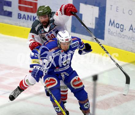 EBEL. Eishockey Bundesliga. VSV gegen	HCB Suedtirol Alperia. Nico Brunner,  (VSV), Glen Metropolit (Bozen). Villach, am 20.11.2016.
Foto: Kuess

---
pressefotos, pressefotografie, kuess, qs, qspictures, sport, bild, bilder, bilddatenbank
