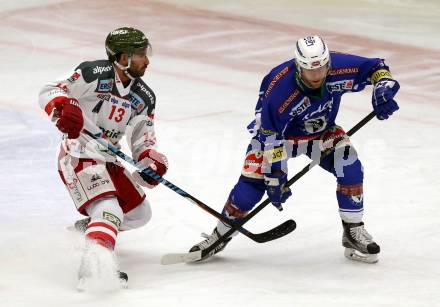 EBEL. Eishockey Bundesliga. VSV gegen	HCB Suedtirol Alperia. Markus Schlacher,  (VSV), Travis Oleksuk (Bozen). Villach, am 20.11.2016.
Foto: Kuess

---
pressefotos, pressefotografie, kuess, qs, qspictures, sport, bild, bilder, bilddatenbank