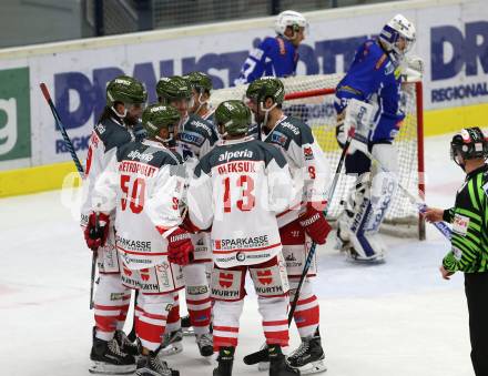 EBEL. Eishockey Bundesliga. VSV gegen	HCB Suedtirol Alperia. Torjubel  (Bozen). Villach, am 20.11.2016.
Foto: Kuess

---
pressefotos, pressefotografie, kuess, qs, qspictures, sport, bild, bilder, bilddatenbank