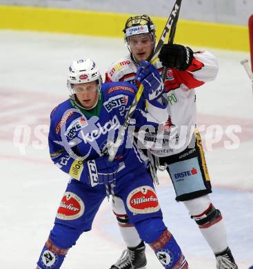 EBEL. Eishockey Bundesliga. VSV gegen	HC Orli Znojmo. Nico Brunner,  (VSV), David Bartos (Znojmo). Villach, am 25.11.2016.
Foto: Kuess

---
pressefotos, pressefotografie, kuess, qs, qspictures, sport, bild, bilder, bilddatenbank