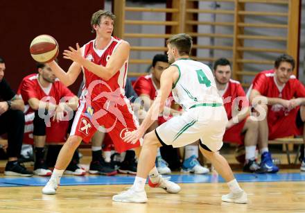 Basketball 2. Bundesliga. GD 8. Runde. KOS Celovec gegen St. Poelten Dragons. Ziga Erculj,  (KOS Celovec), Roman Jagsch (St. Poelten). Klagenfurt, am 26.11.2016.
Foto: Kuess
---
pressefotos, pressefotografie, kuess, qs, qspictures, sport, bild, bilder, bilddatenbank