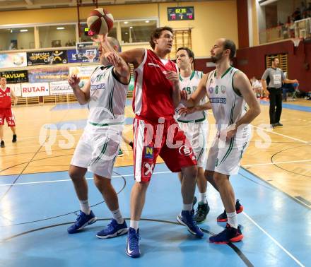 Basketball 2. Bundesliga. GD 8. Runde. KOS Celovec gegen St. Poelten Dragons. Vjeran Soldo, Simon Pasterk, Jakob Strazar, (KOS Celovec),  Eric Schranz  (St. Poelten). Klagenfurt, am 26.11.2016.
Foto: Kuess
---
pressefotos, pressefotografie, kuess, qs, qspictures, sport, bild, bilder, bilddatenbank