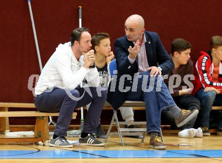 Basketball 2. Bundesliga. GD 8. Runde. KOS Celovec gegen St. Poelten Dragons.  Stefan Hribar, Trainer Sliskovic Dragan (KOS Celovec). Klagenfurt, am 26.11.2016.
Foto: Kuess
---
pressefotos, pressefotografie, kuess, qs, qspictures, sport, bild, bilder, bilddatenbank