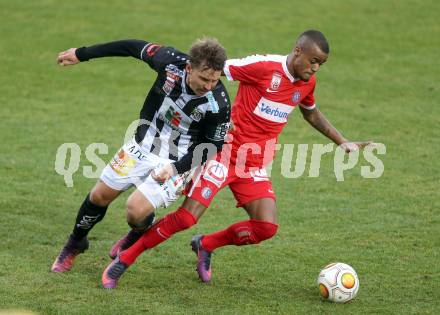 Fussball Bundesliga. RZ Pellets WAC gegen FK Austria Wien. Christopher Wernitznig, (WAC),  Felipe Augusto Rodrigues Pires (Austria Wien). Wolfsberg, am 27.11.2016.
Foto: Kuess

---
pressefotos, pressefotografie, kuess, qs, qspictures, sport, bild, bilder, bilddatenbank