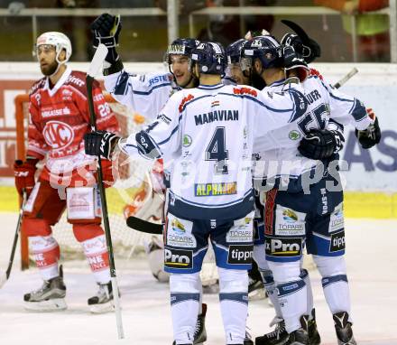 EBEL. Eishockey Bundesliga. KAC gegen 	Fehervar AV 19. Torjubel  (Alba Volan). Klagenfurt, am 27.11.2016.
Foto: Kuess

---
pressefotos, pressefotografie, kuess, qs, qspictures, sport, bild, bilder, bilddatenbank