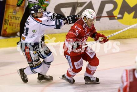 EBEL. Eishockey Bundesliga. KAC gegen 	Fehervar AV 19. Kevin Kapstad,  (KAC), Christopher Bodo (Alba Volan). Klagenfurt, am 27.11.2016.
Foto: Kuess

---
pressefotos, pressefotografie, kuess, qs, qspictures, sport, bild, bilder, bilddatenbank