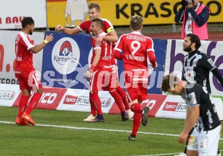 Fussball Bundesliga. RZ Pellets WAC gegen FK Austria Wien. Torjubel Lucas Henrique Ferreira Venuto, Alexander Gruenwald, Ismael Tajouri, Kevin Friesenbichler (Austria Wien). Wolfsberg, am 27.11.2016.
Foto: Kuess

---
pressefotos, pressefotografie, kuess, qs, qspictures, sport, bild, bilder, bilddatenbank