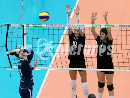 Volleyball Frauen Bundesliga. ATSC Wildcats gegen SG VB NOE Sokol/Post.Paula Kubova, Sara Saric (SG Sokol/Post). Bleiburg, am 1.12.2016.
Foto: Kuess

---
pressefotos, pressefotografie, kuess, qs, qspictures, sport, bild, bilder, bilddatenbank