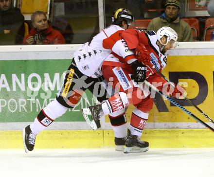 EBEL. Eishockey Bundesliga. KAC gegen 	HC Orli Znojmo. Ziga Pance, (KAC), Tomas Plihal (Znojmo). Klagenfurt, am 2.12.2016.
Foto: Kuess

---
pressefotos, pressefotografie, kuess, qs, qspictures, sport, bild, bilder, bilddatenbank