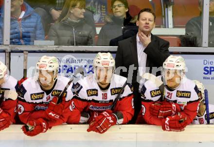 EBEL. Eishockey Bundesliga. KAC gegen 	HC Orli Znojmo. Trainer Mike Pellegrims (KAC). Klagenfurt, am 2.12.2016.
Foto: Kuess

---
pressefotos, pressefotografie, kuess, qs, qspictures, sport, bild, bilder, bilddatenbank