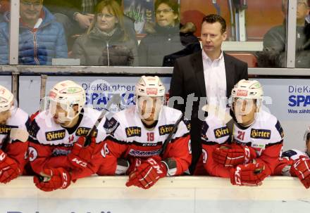 EBEL. Eishockey Bundesliga. KAC gegen 	HC Orli Znojmo. Trainer Mike Pellegrims (KAC). Klagenfurt, am 2.12.2016.
Foto: Kuess

---
pressefotos, pressefotografie, kuess, qs, qspictures, sport, bild, bilder, bilddatenbank