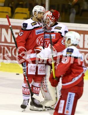 EBEL. Eishockey Bundesliga. KAC gegen 	HC Orli Znojmo. Ziga Pance, Tomas Duba (KAC). Klagenfurt, am 2.12.2016.
Foto: Kuess

---
pressefotos, pressefotografie, kuess, qs, qspictures, sport, bild, bilder, bilddatenbank