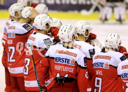 EBEL. Eishockey Bundesliga. KAC gegen 	HC Orli Znojmo. enttaeuschte KAC Spieler. Klagenfurt, am 2.12.2016.
Foto: Kuess

---
pressefotos, pressefotografie, kuess, qs, qspictures, sport, bild, bilder, bilddatenbank