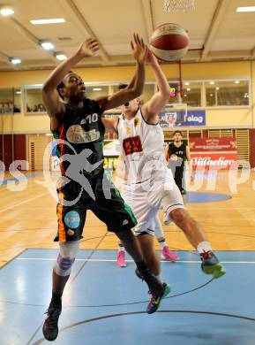 Basketball 2. Bundesliga. GD 9. Runde. Woerthersee Piraten gegen Basket Flames. Andreas napokoj (Woerthersee Piraten), Max Misangumukini  (Basket Flames). Klagenfurt, am 3.12.2016.
Foto: Kuess
---
pressefotos, pressefotografie, kuess, qs, qspictures, sport, bild, bilder, bilddatenbank