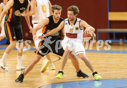 Basketball 2. Bundesliga. GD 9. Runde. Woerthersee Piraten gegen Basket Flames. Alexander della Schiava  (Woerthersee Piraten), Christian Kuenstner (Basket Flames). Klagenfurt, am 3.12.2016.
Foto: Kuess
---
pressefotos, pressefotografie, kuess, qs, qspictures, sport, bild, bilder, bilddatenbank