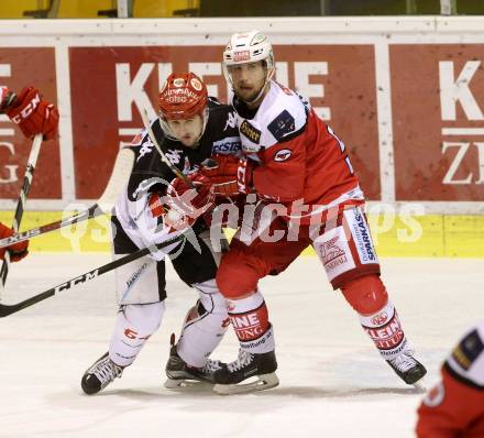 EBEL. Eishockey Bundesliga. KAC gegen 	HC TWK Innsbruck, Die Haie.  Mitja Robar  (KAC), Ondrej Sedivy (Innsbruck). Klagenfurt, am 9.12.2016.
Foto: Kuess

---
pressefotos, pressefotografie, kuess, qs, qspictures, sport, bild, bilder, bilddatenbank