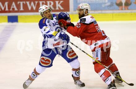 EBEL. Eishockey Bundesliga. KAC gegen 	VSV. Martin Schumnig,  (KAC), Nico Brunner (VSV). Klagenfurt, am 18.12.2016.
Foto: Kuess

---
pressefotos, pressefotografie, kuess, qs, qspictures, sport, bild, bilder, bilddatenbank