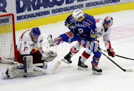 EBEL. Eishockey Bundesliga. VSV gegen	EC Red Bull Salzburg	. Patrick Platzer,  (VSV), Lukas Gracnar, Daniel Jakubitzka (Salzburg). Villach, am 20.12.2016.
Foto: Kuess

---
pressefotos, pressefotografie, kuess, qs, qspictures, sport, bild, bilder, bilddatenbank